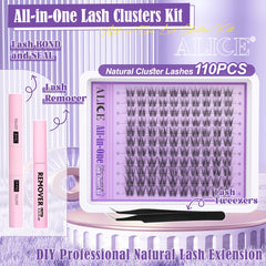 ALICE c-curly lash clusters for shaped lift and natural flair.