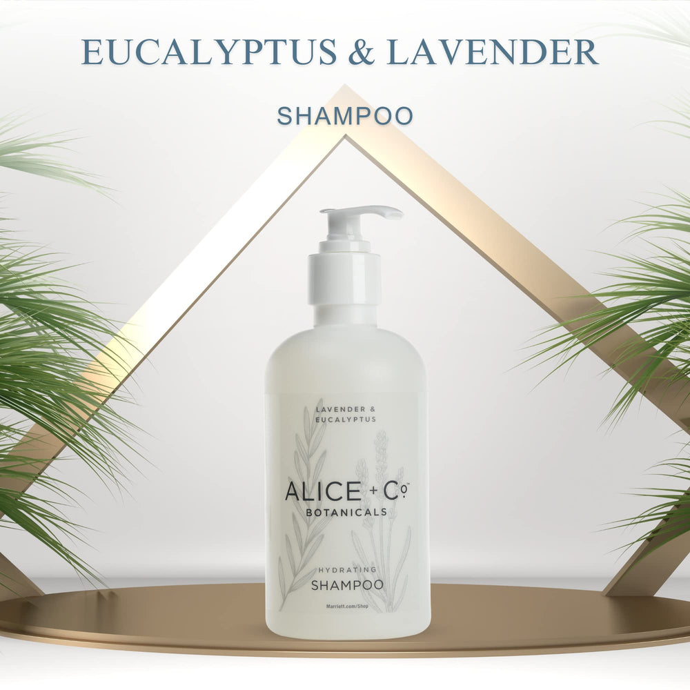Alice + Co. Lavender & Eucalyptus shampoo foamy lather for soft hair.