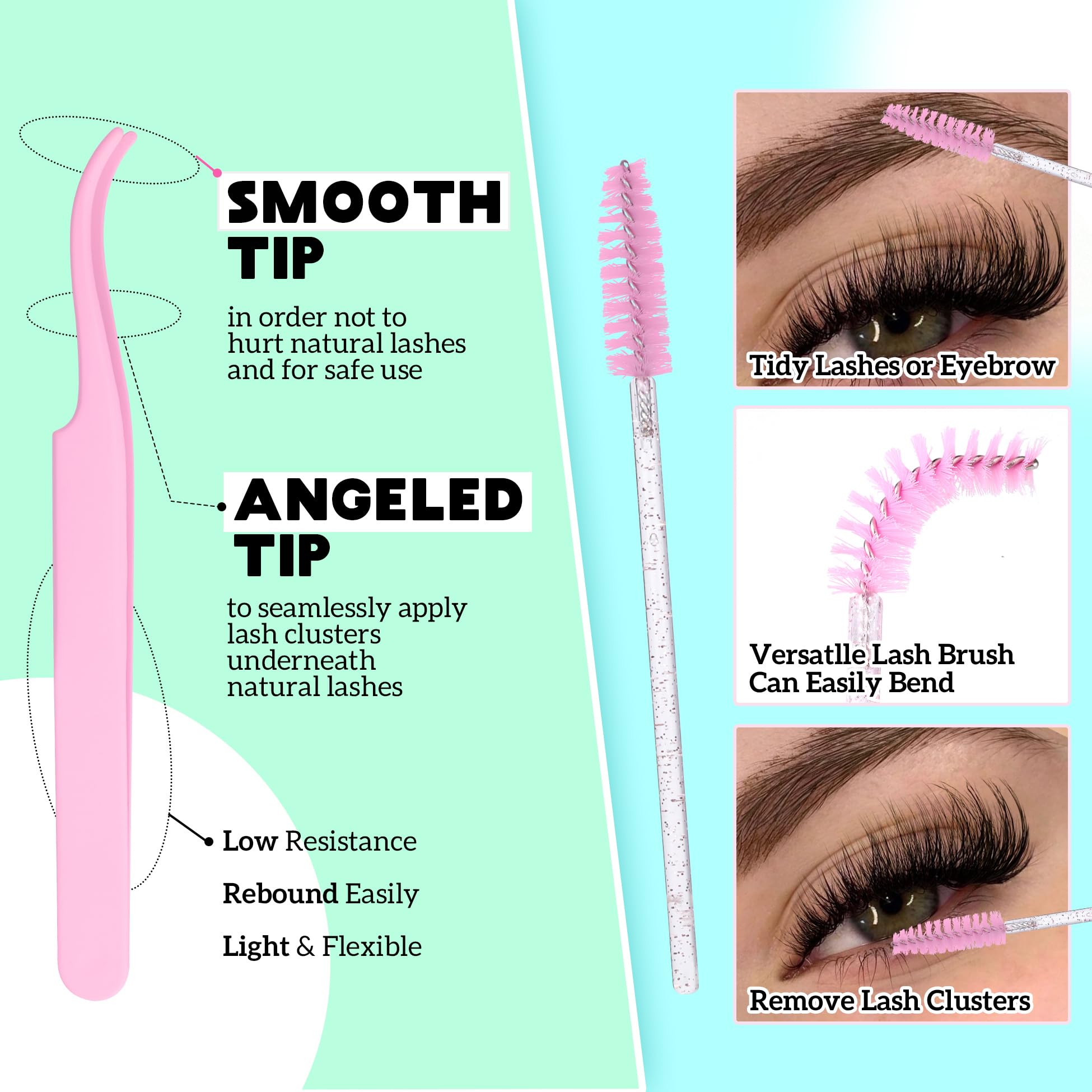 ALICE DIY Eyelash Kit lash brushes for easy cleanup