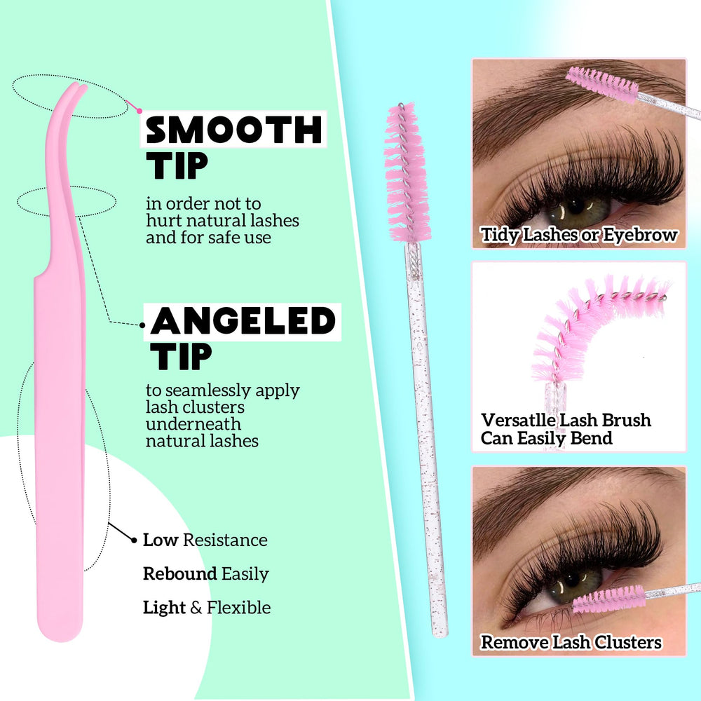 ALICE DIY Eyelash Kit lash brushes for easy cleanup