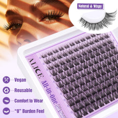ALICE DIY lash clusters application steps image demonstrates easy home routine.