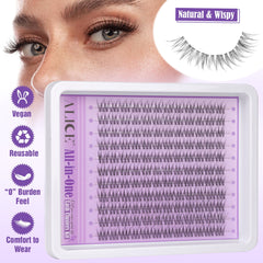 ALICE invisible-band lash clusters close-up for discreet natural wear