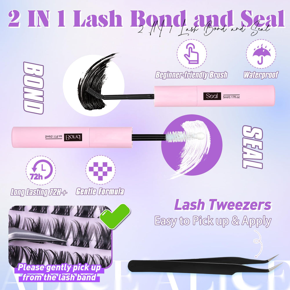ALICE Wispy Lash Clusters 10-18mm lengths shown to customize length and volume.