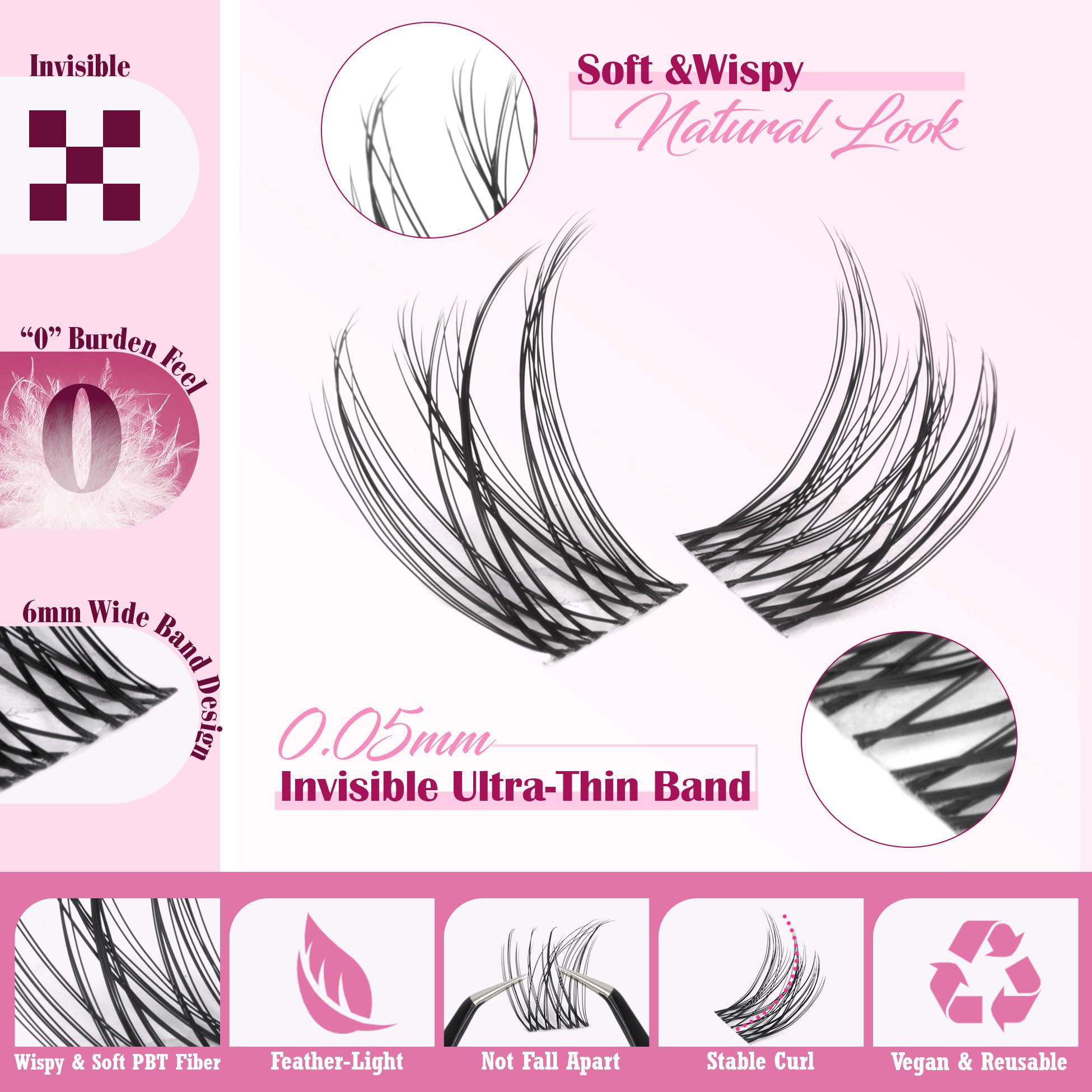 ALICE Lash Clusters Kit waterproof bond and seal enable up to seven-day wear.