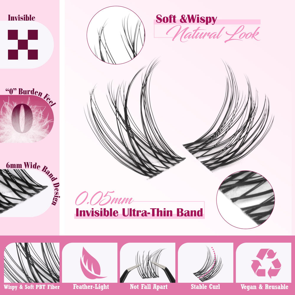 ALICE Lash Clusters Kit waterproof bond and seal enable up to seven-day wear.