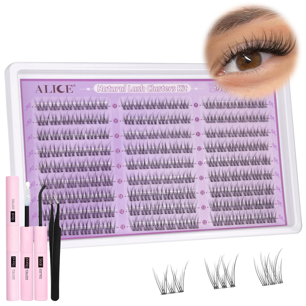 ALICE packaging and tools image highlighting complete kit contents for DIY lashes.