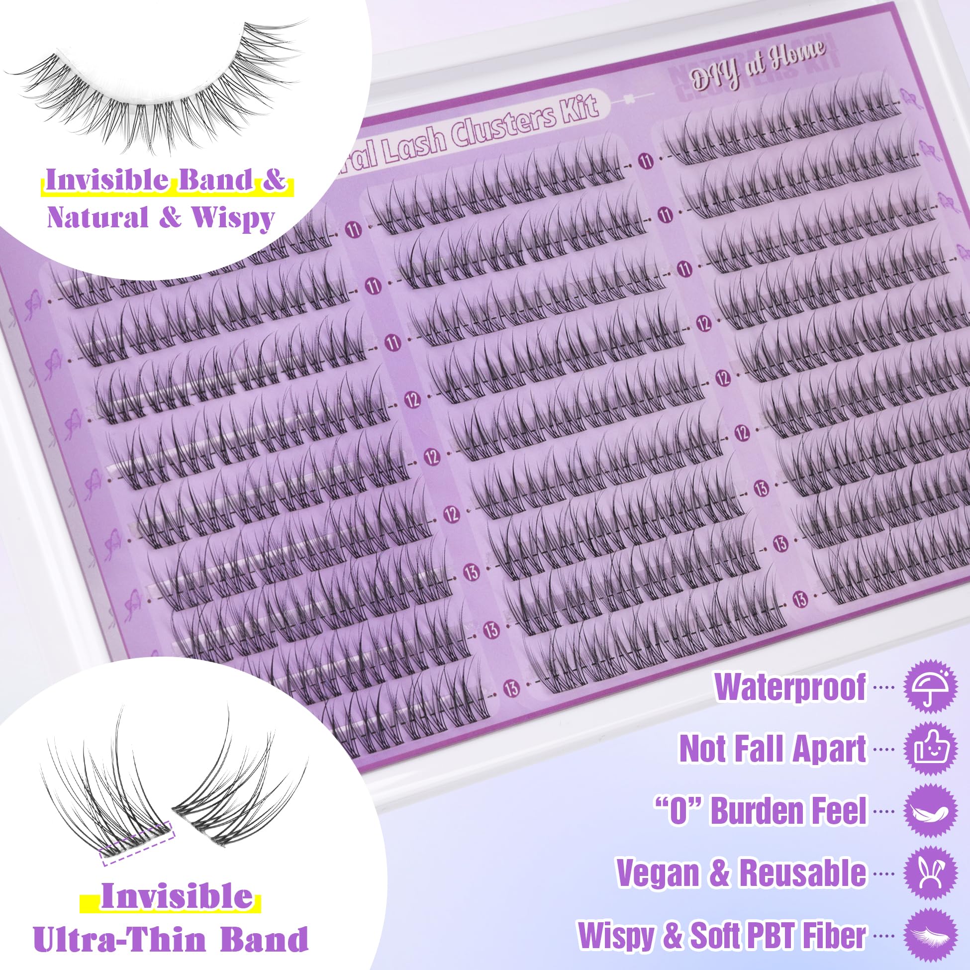ALICE wispy lash clusters 11-13mm closeup showing soft natural texture for daily wear.