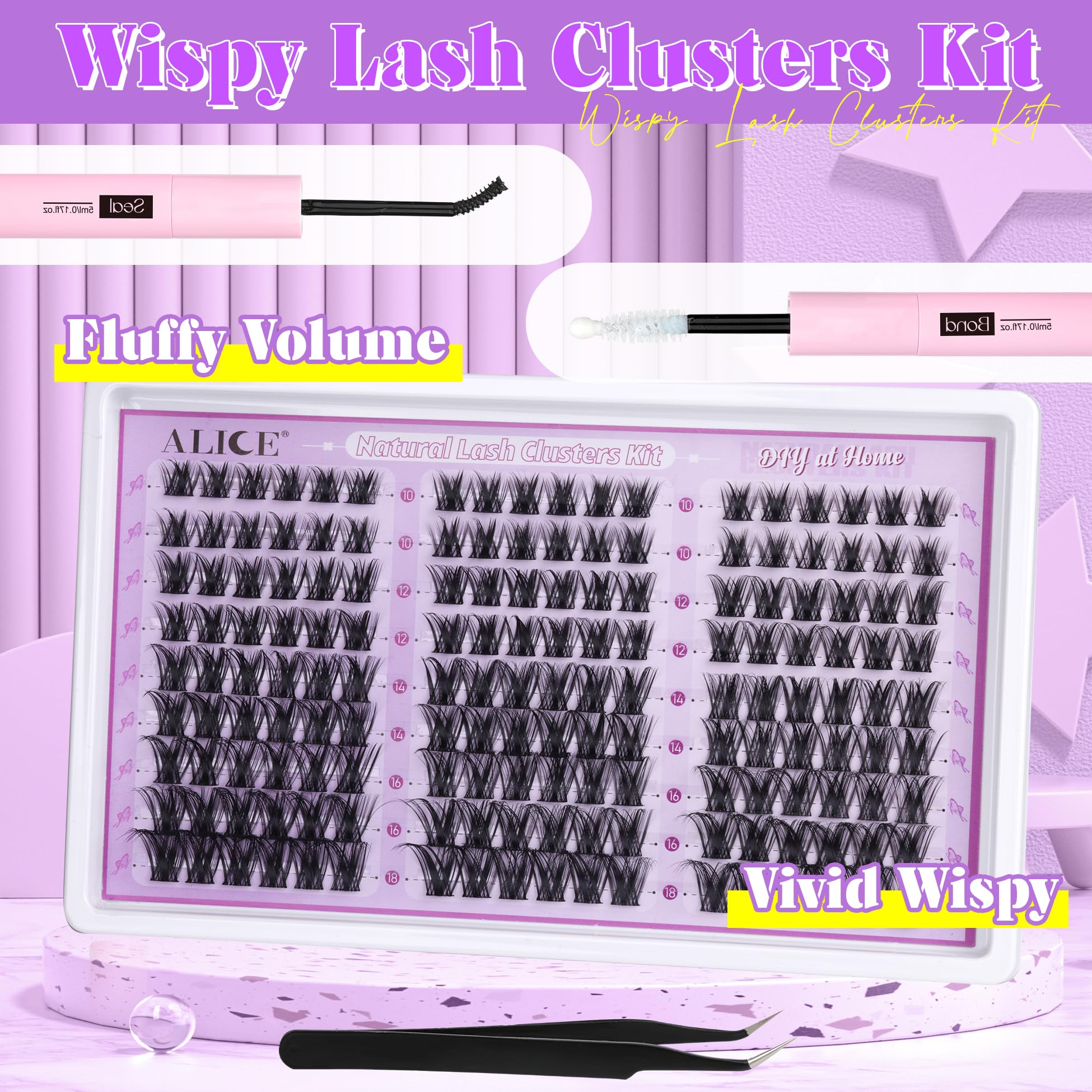 ALICE Wispy lash clusters gently protect natural lashes during wear.