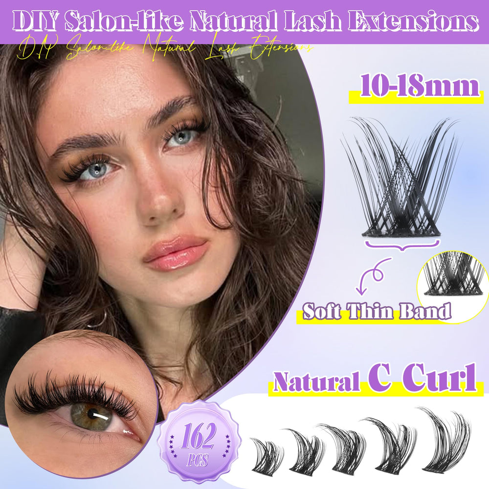 ALICE Wispy Lash Clusters Tool Set with Tweezers for precise DIY application.