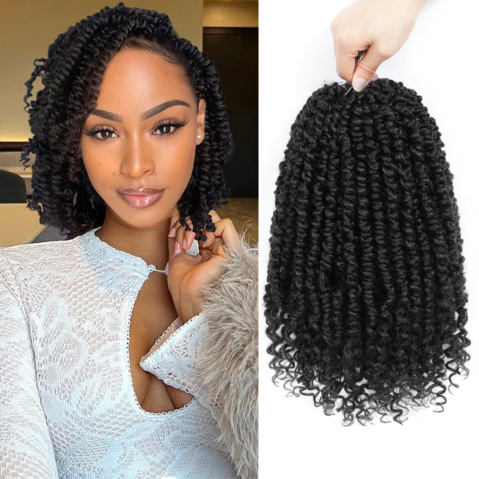 Alicoco Passion Twist crochet hair close-up shows rich texture and natural-looking fullness for everyday wear.