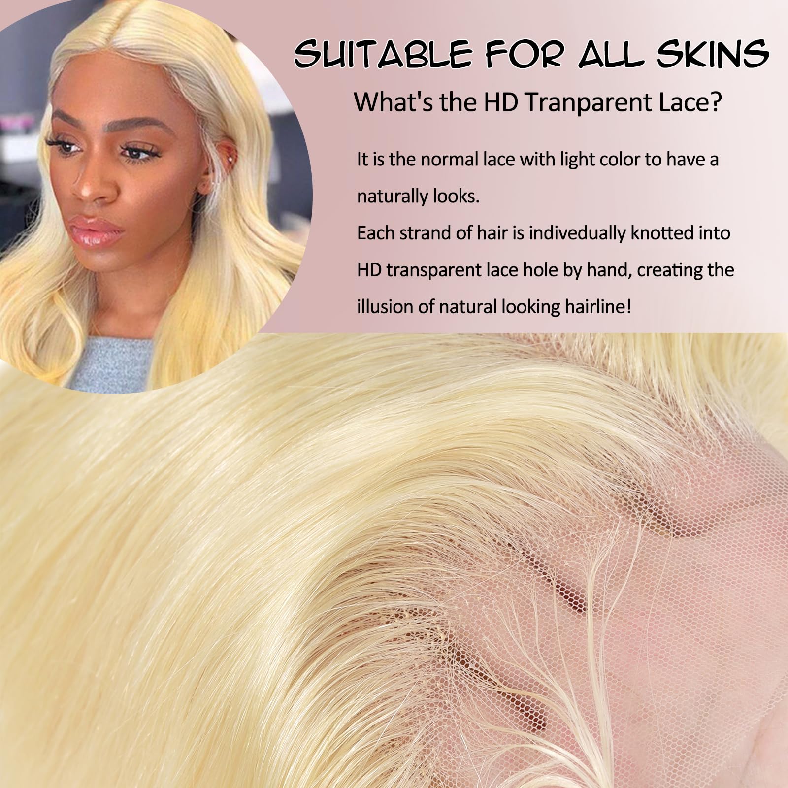 Alimubi 613 lace-front wig closeup reveals silky, smooth texture