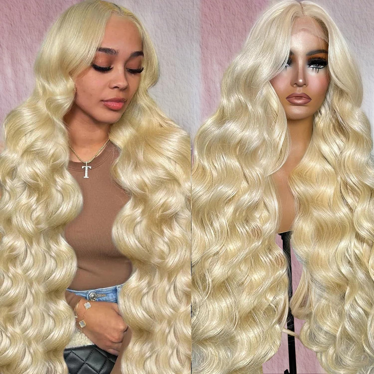 Alipeacock 613 13x6 body-wave blonde lace front wig for natural movement