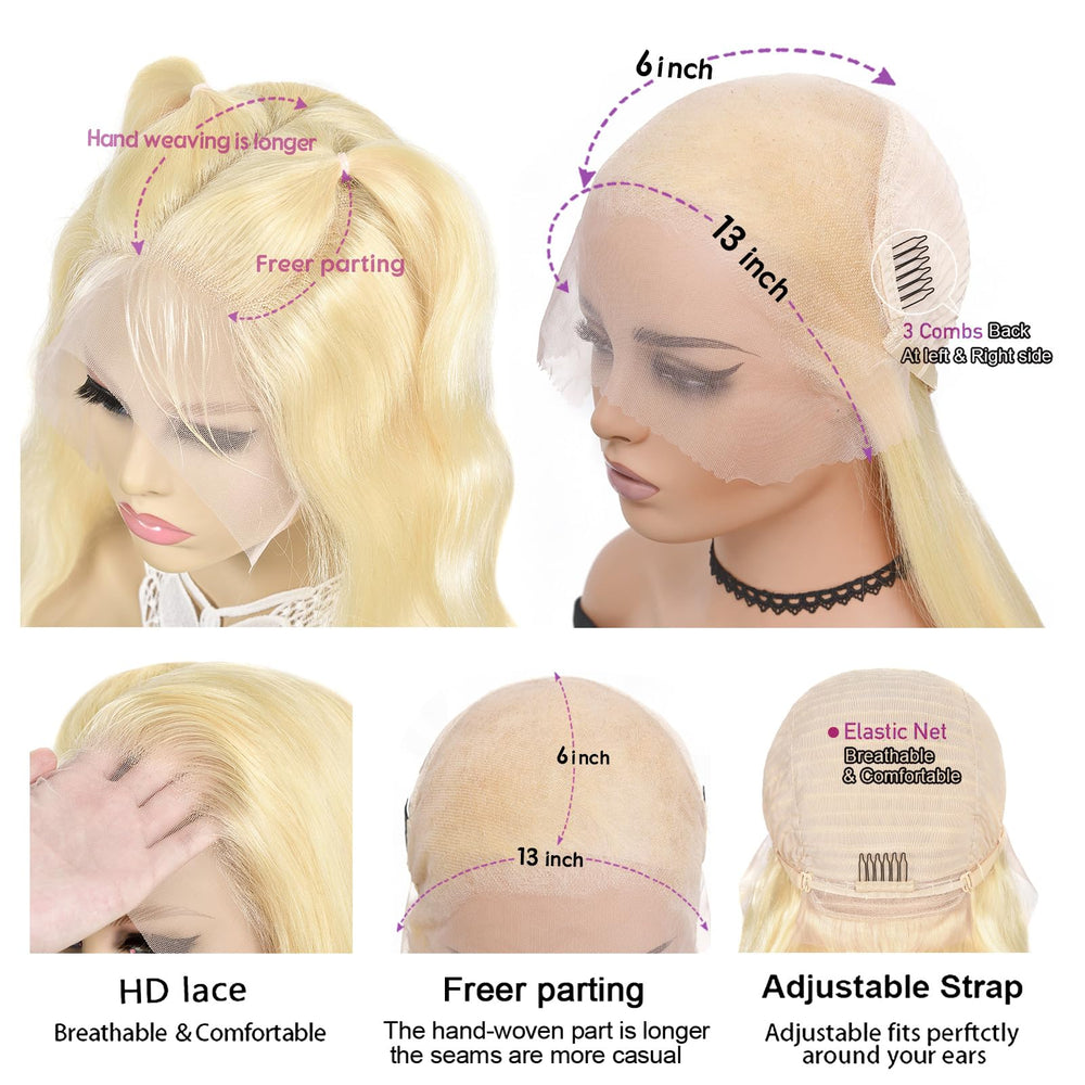 Alipeacock 613 lace-front wig with HD lace skin-matching invisibility