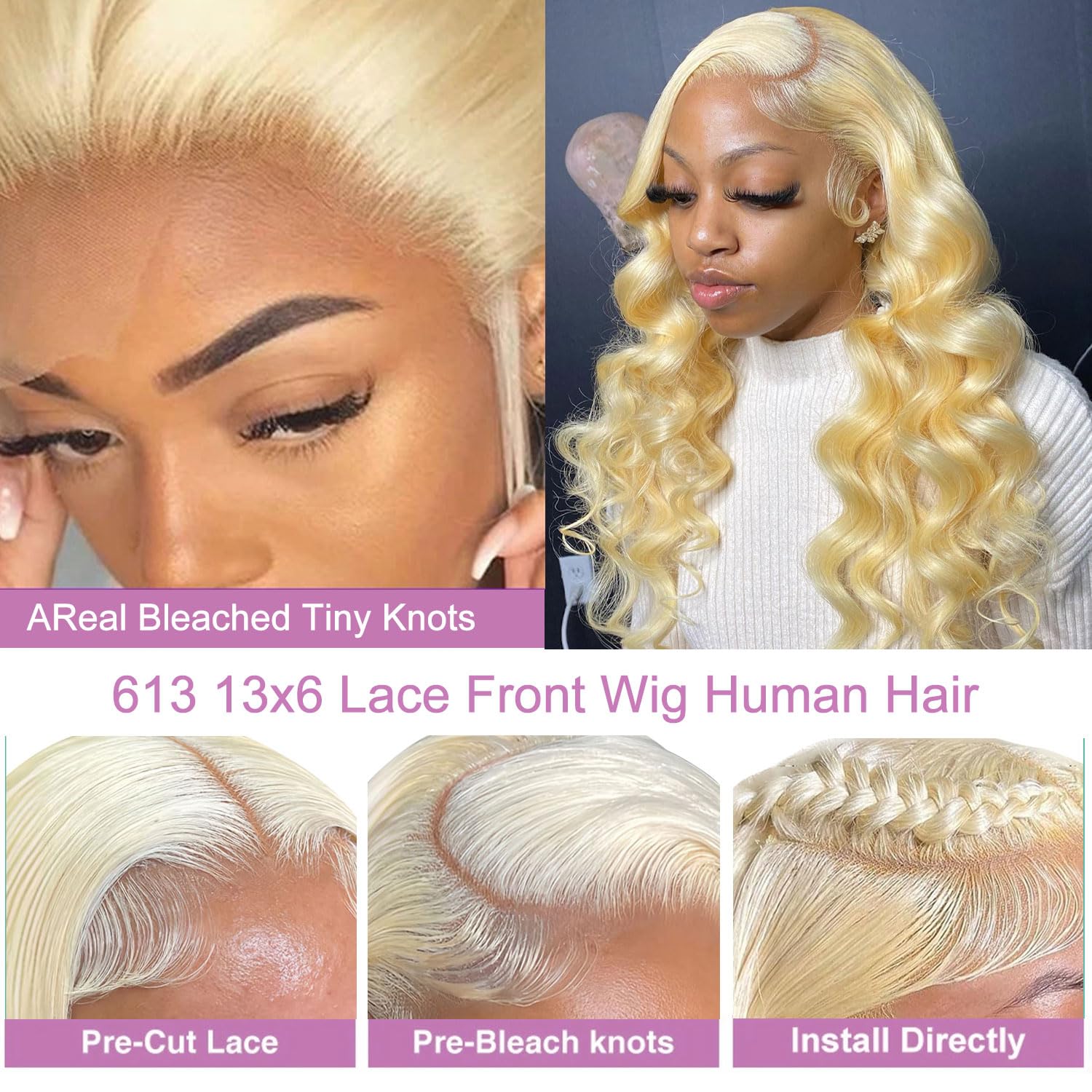 Alipeacock 613 pre-plucked hairline wig with baby hairs for seamless hairline