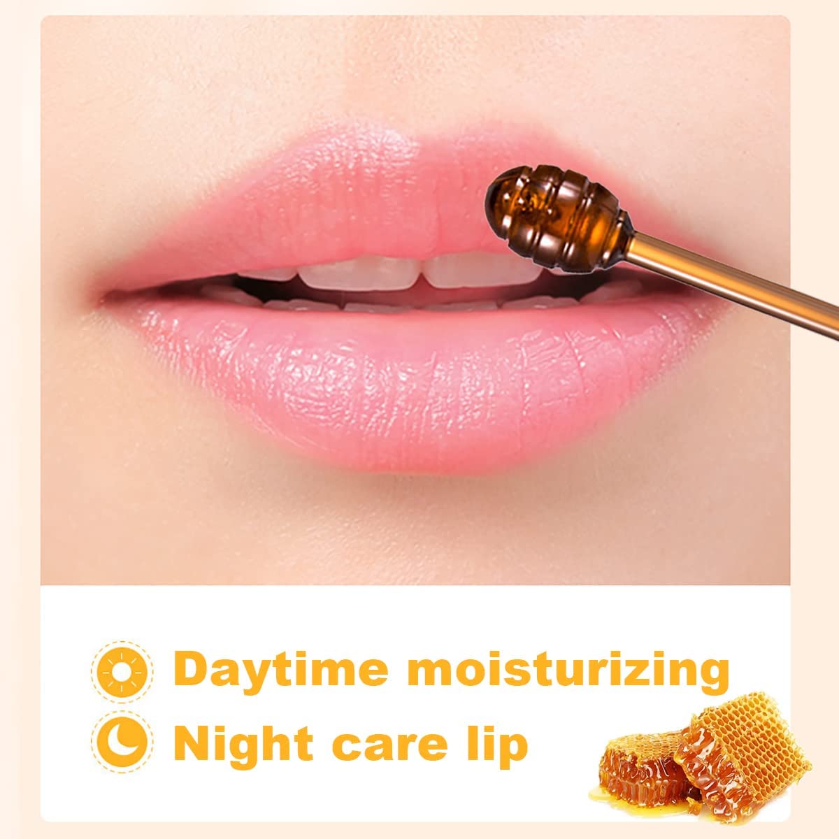 Alisesun honey lip mask texture close-up, silky formula for comfortable application