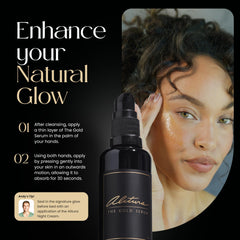 Alitura Gold Serum texture swirl demonstrates rich hydration for radiant skin.