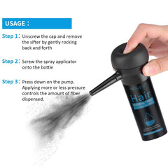 Aliver Hair Fibers natural formula with keratin, color-matched to your hair for seamless blend.