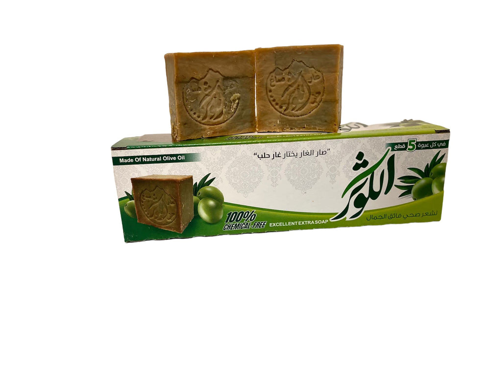ALKAWTHAR Extra Laurel Soap Bars front view in packaging highlights natural ingredients