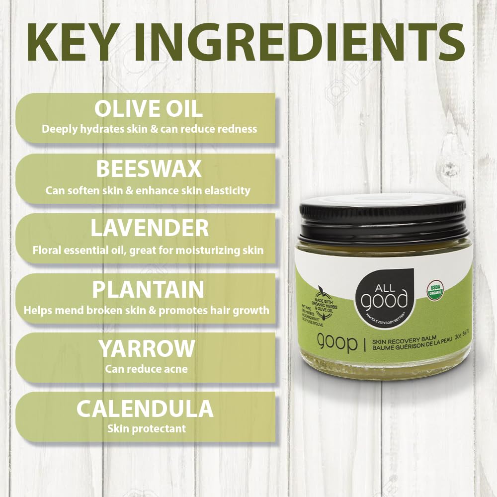 All Good Goop on hand demonstrates deep moisture for cracked skin.