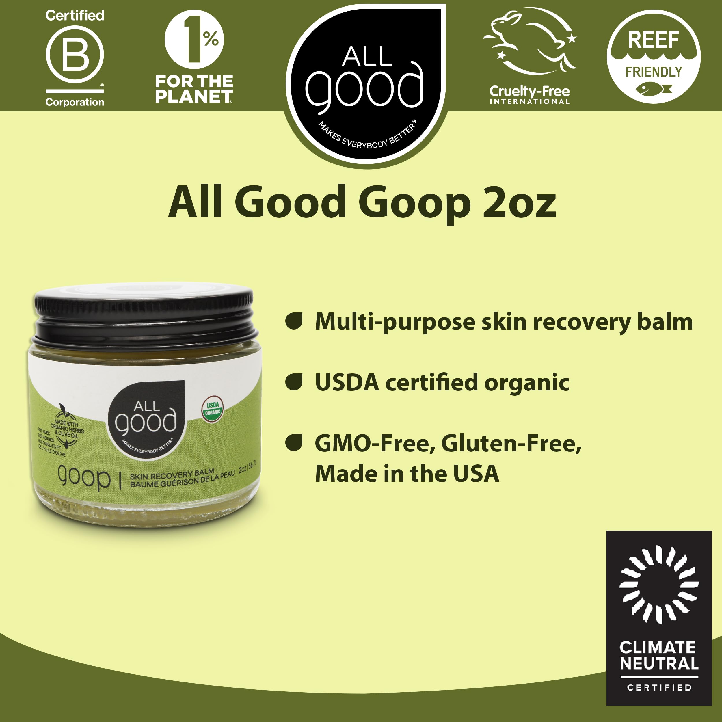 All Good Goop Recovery Balm lavender close-up emphasizes relaxing aroma.