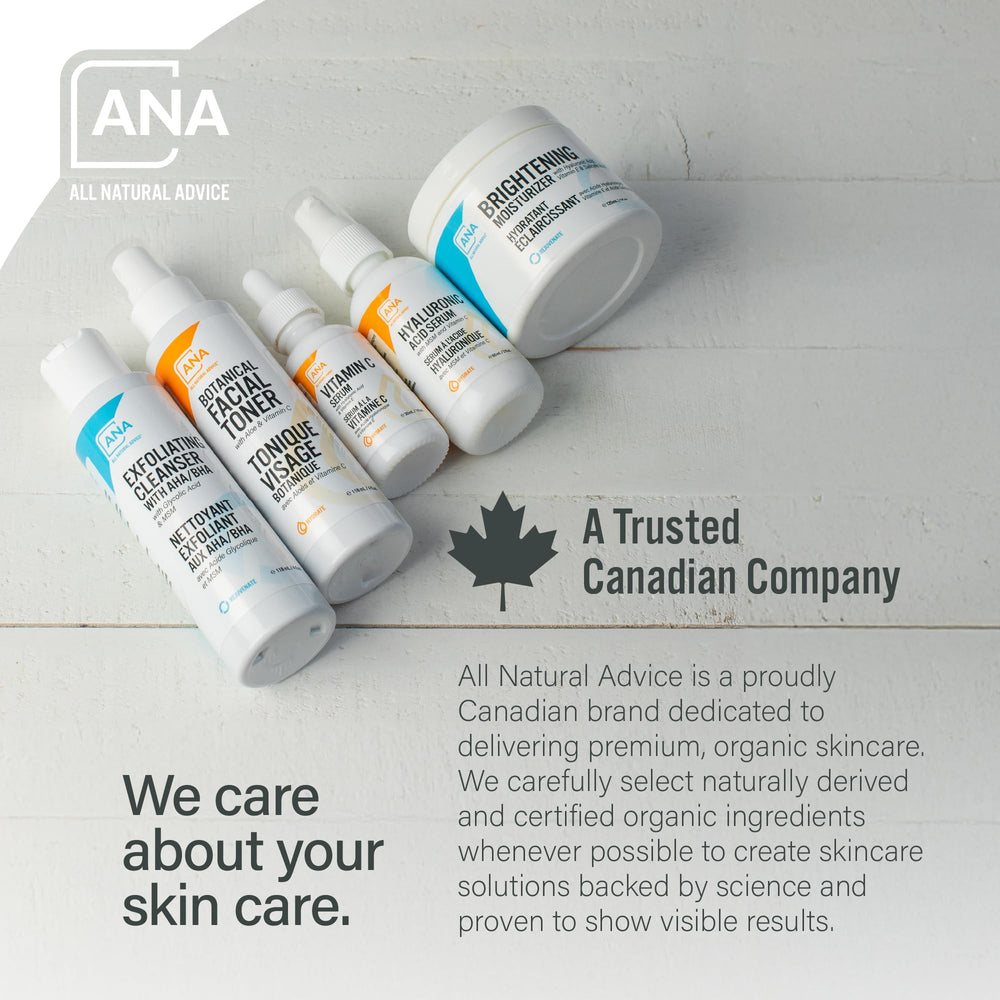 All Natural Advice Vitamin C serum with aloe promotes soothing hydration.