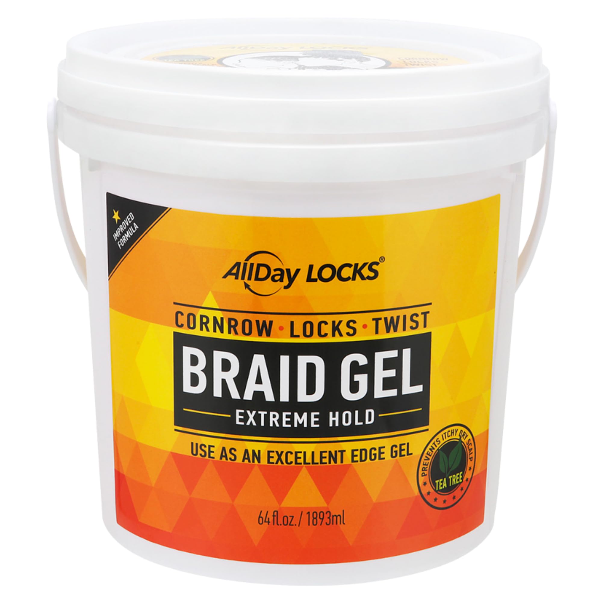 AllDay Locks Braid Gel Bucket hero shows extreme hold for braided styles