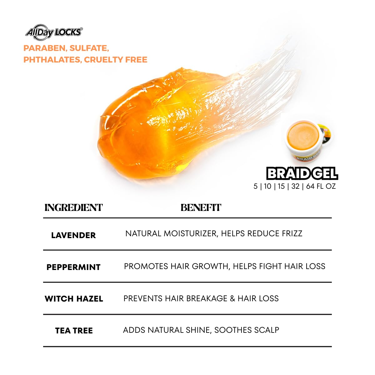 AllDay Locks Braid Gel edge control for frizz-free edges