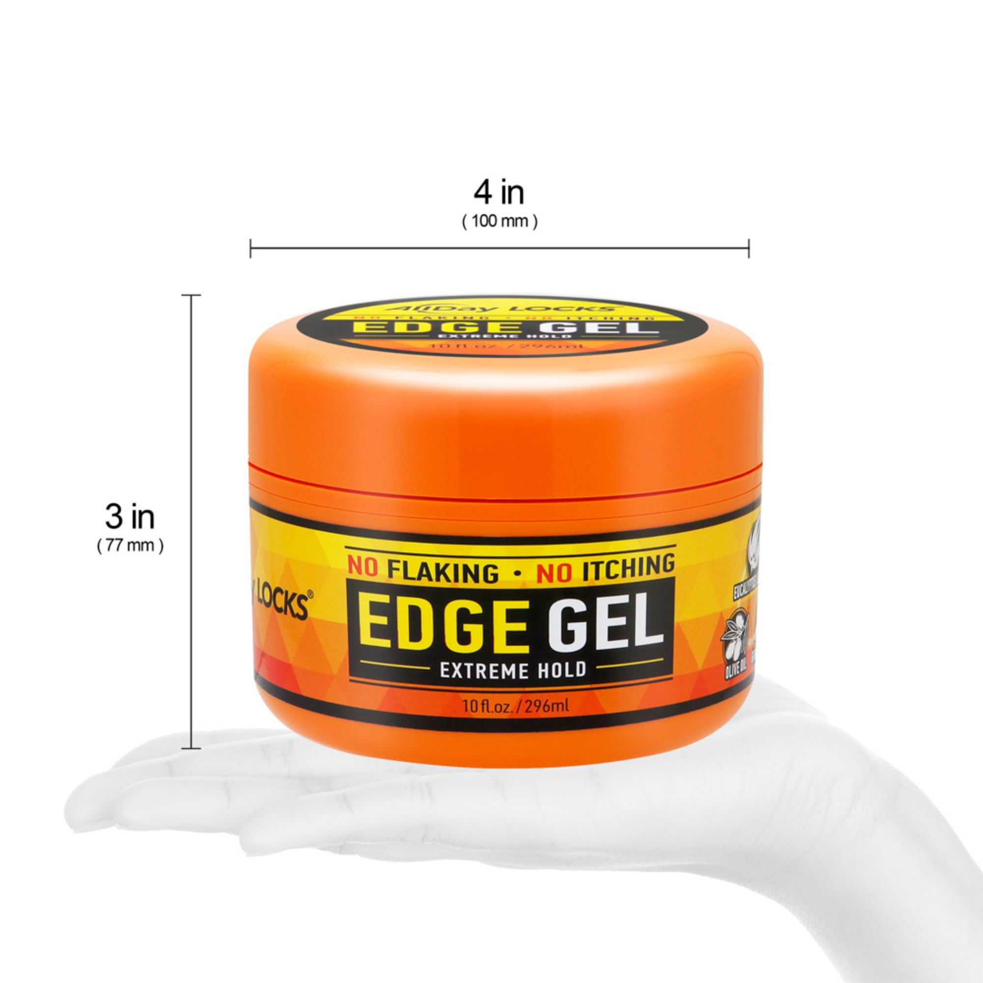 AllDay Locks Edge Gel close-up on edge-taming and baby hairs definition.