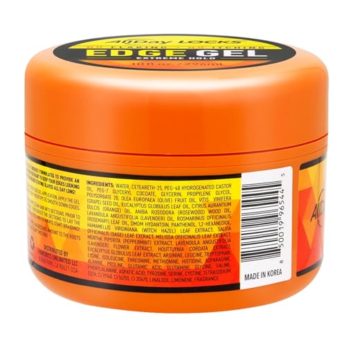 AllDay Locks Edge Gel frizz control on edges without flake or grease.