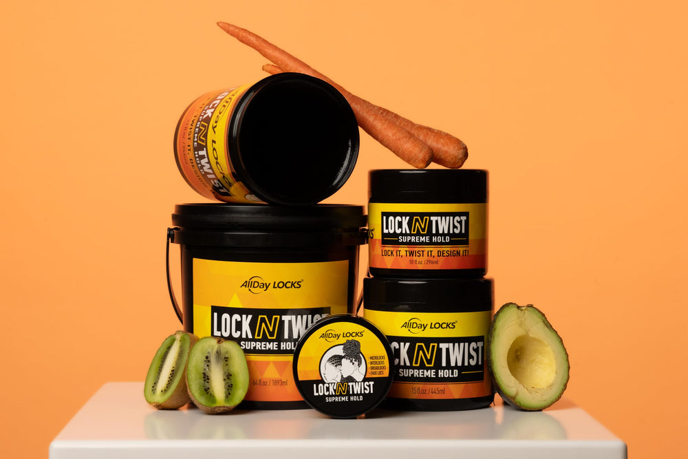 AllDay Locks Lock N Twist hydration closeup reveals nourishing shine from grape avocado