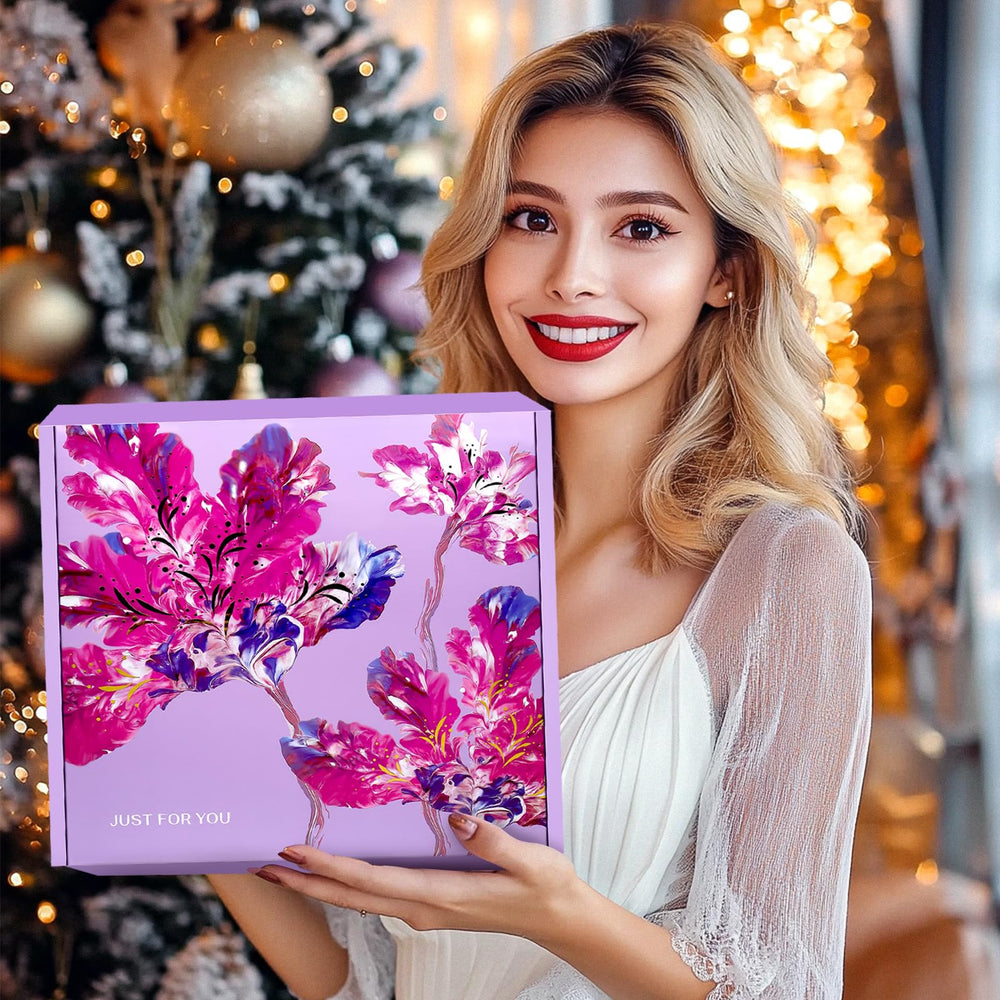 Allemu gift box with floral cover ready for gifting to a loved one.