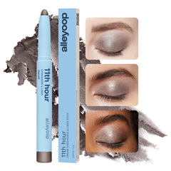 ALLEYOOP 11th Hour Charcolit shimmer swatch on arm shows buildable color