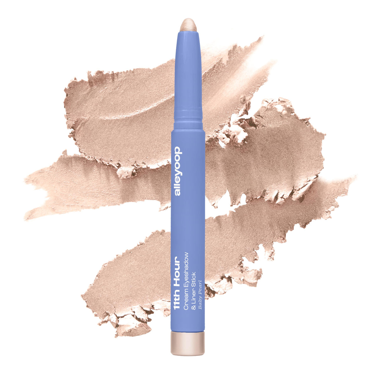 ALLEYOOP 11th Hour Baby Pearl swatch shows long-lasting shimmer for bright eyes