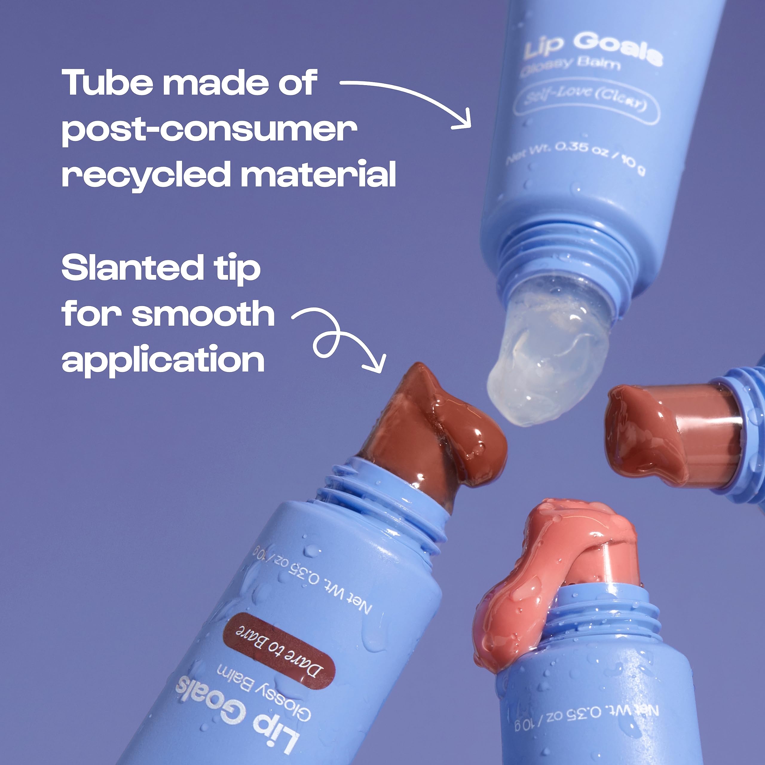 Envase compacto de Lip Goals, perfecto para viajar.