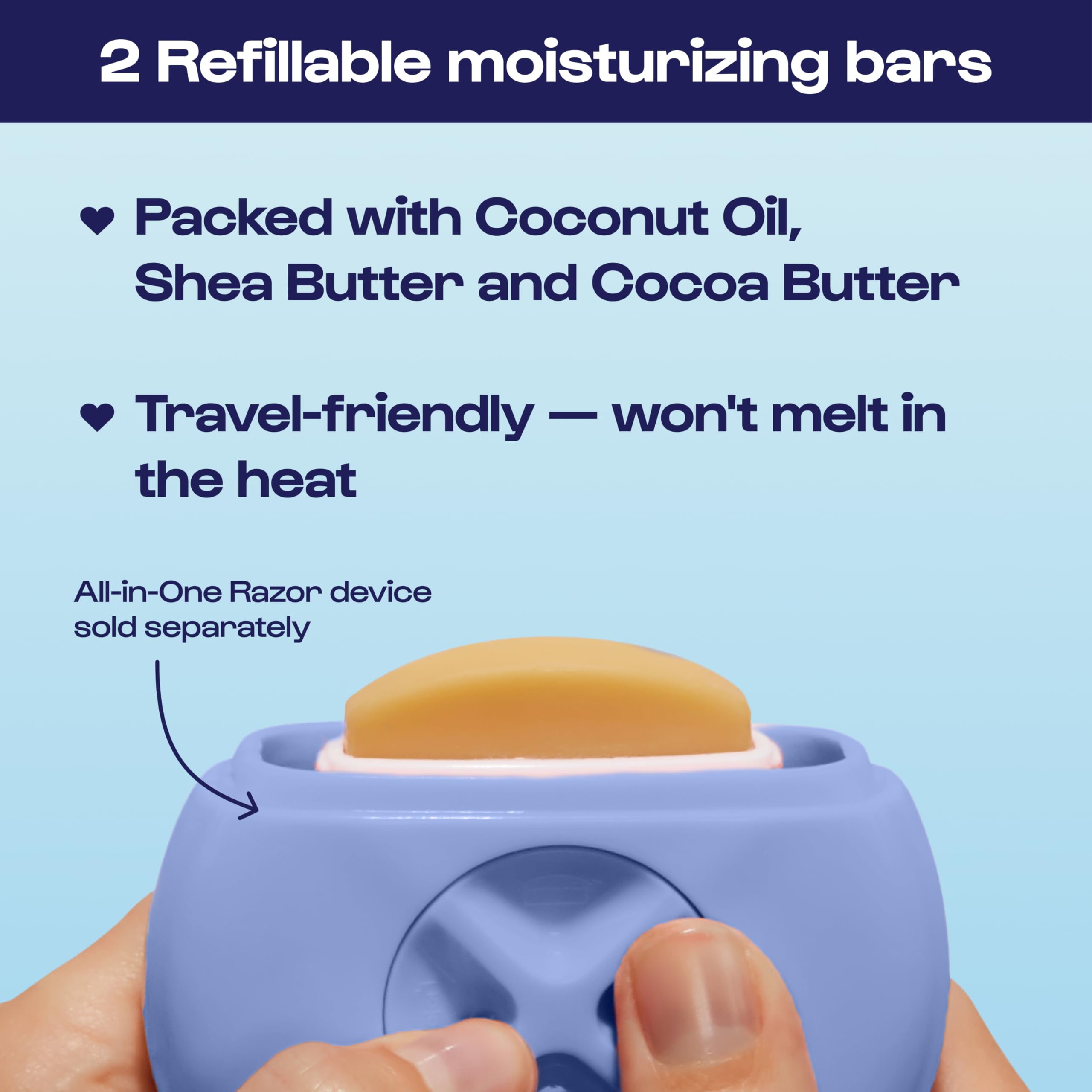 Lubricating pre-shave strip with chamomile and olive oil for smooth glide