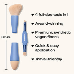 ALLEYOOP blending sponge shown for smooth foundation blending while traveling.