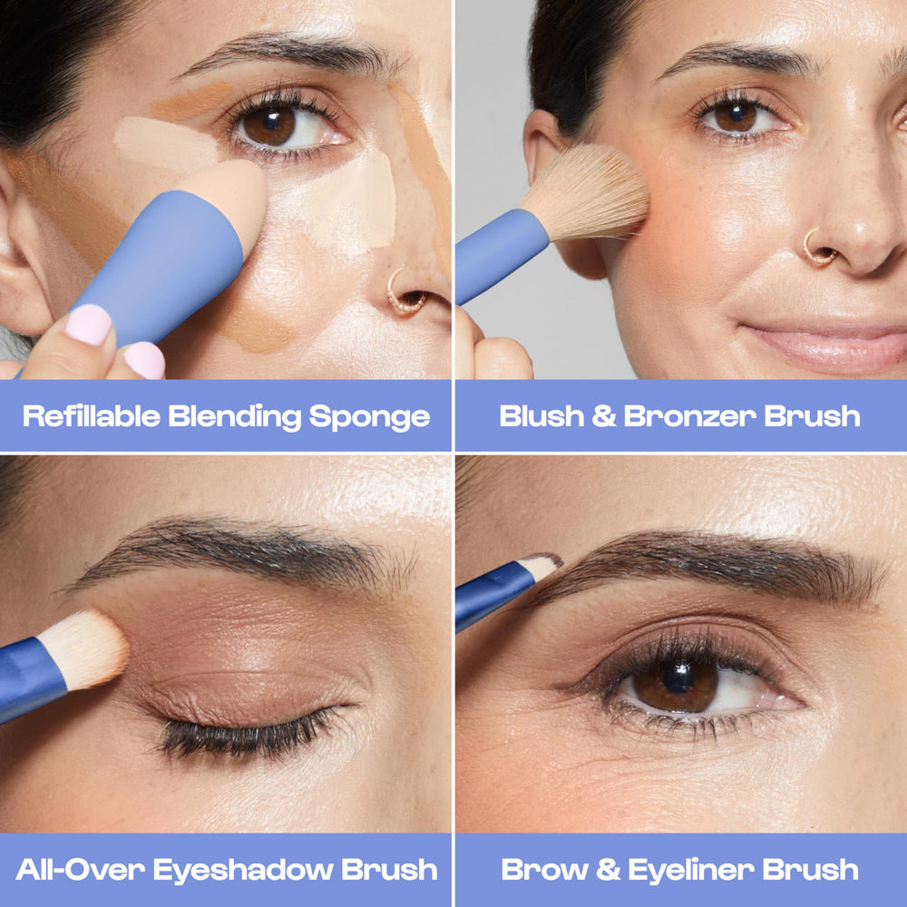 ALLEYOOP eyeshadow brush delivering even pigment for chic eye looks.