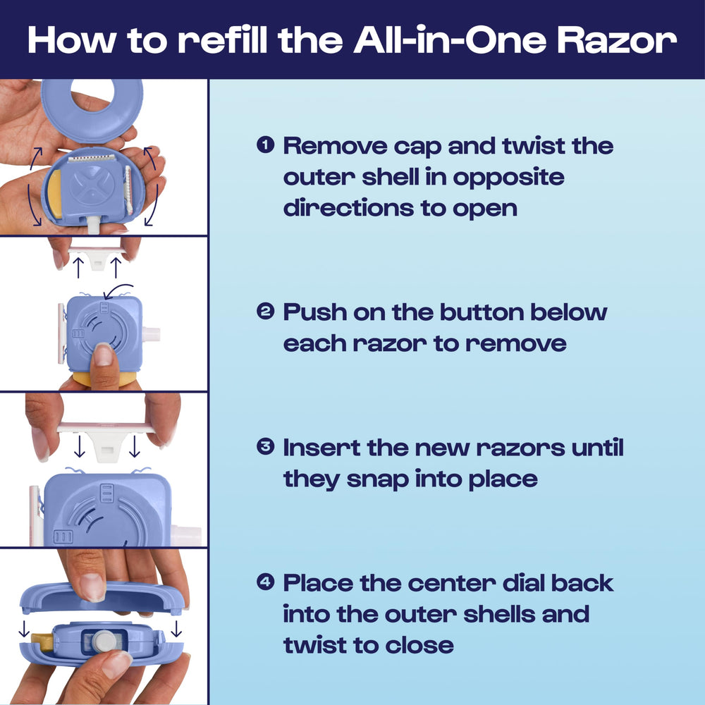 On-the-go ALLEYOOP razor being used for mid-trip grooming