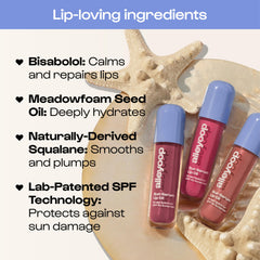ALLEYOOP lip oil gloss on lips shows glossy, serum-like texture with hydration