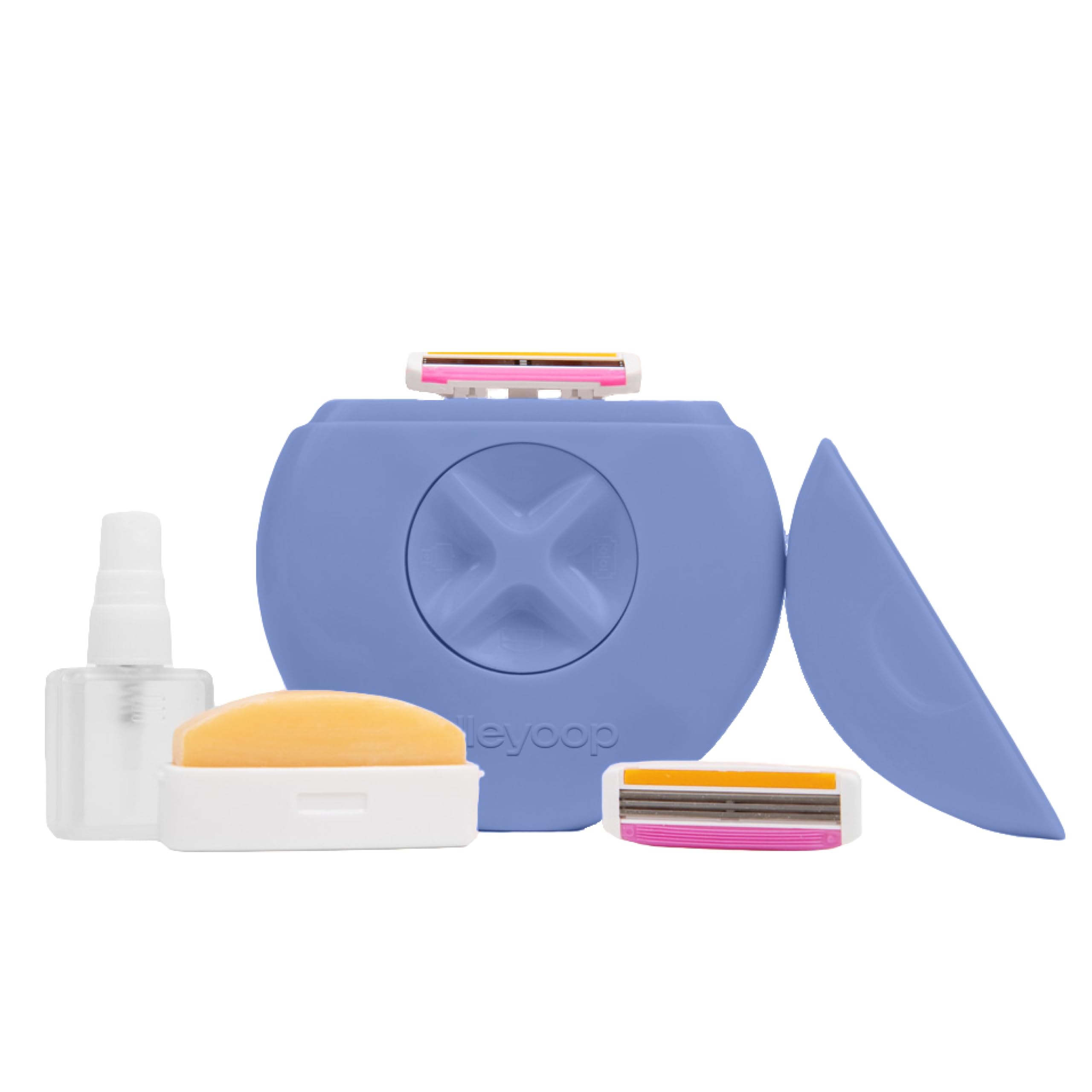 ALLEYOOP travel razor for women in purse setup for quick on-the-go touch-ups