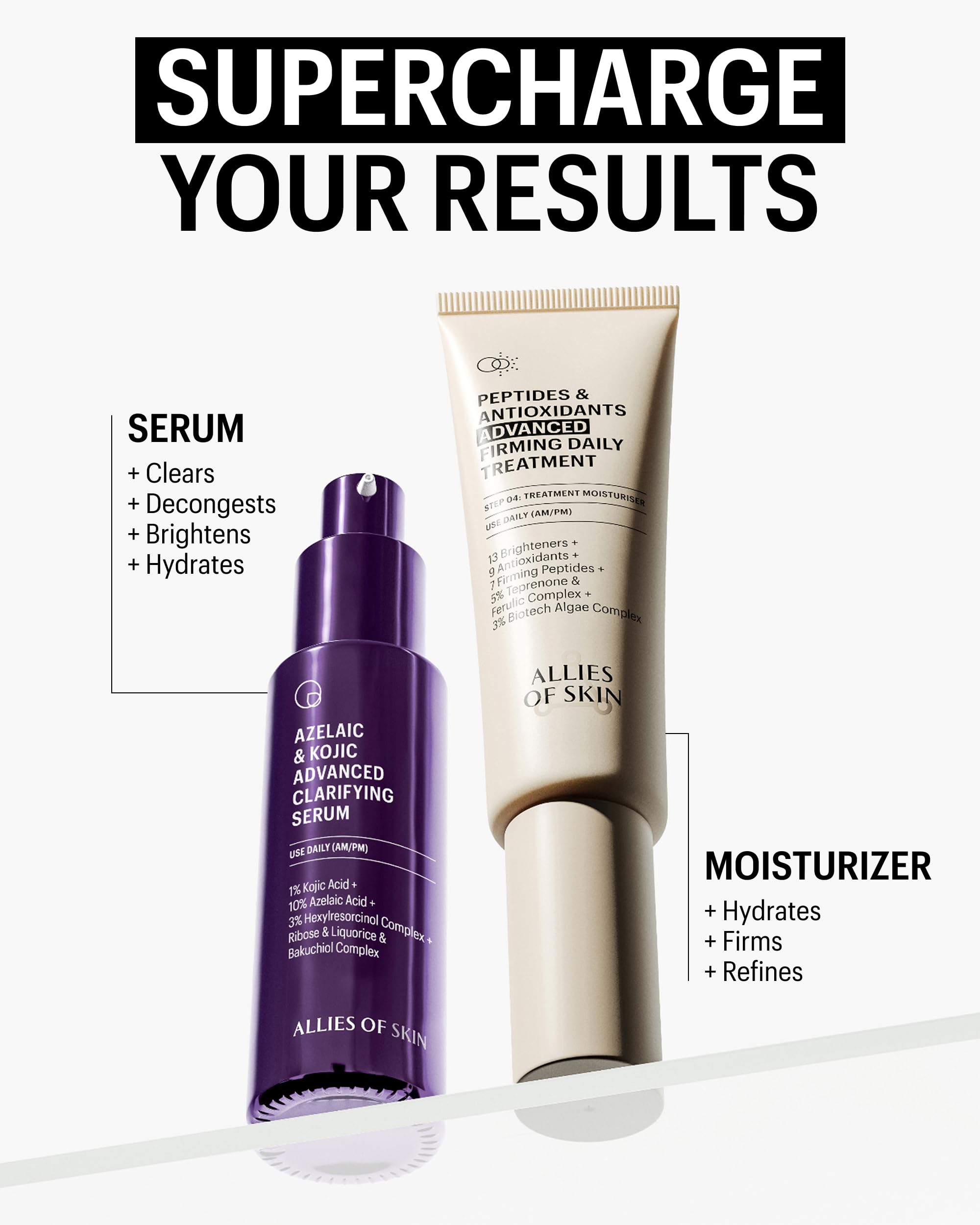 Allies of Skin night routine shot implies soothing steps before bed.