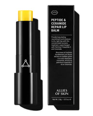 Allies of Skin Peptide & Ceramide Repair Lip Balm jar closeup highlights rich texture for hydration
