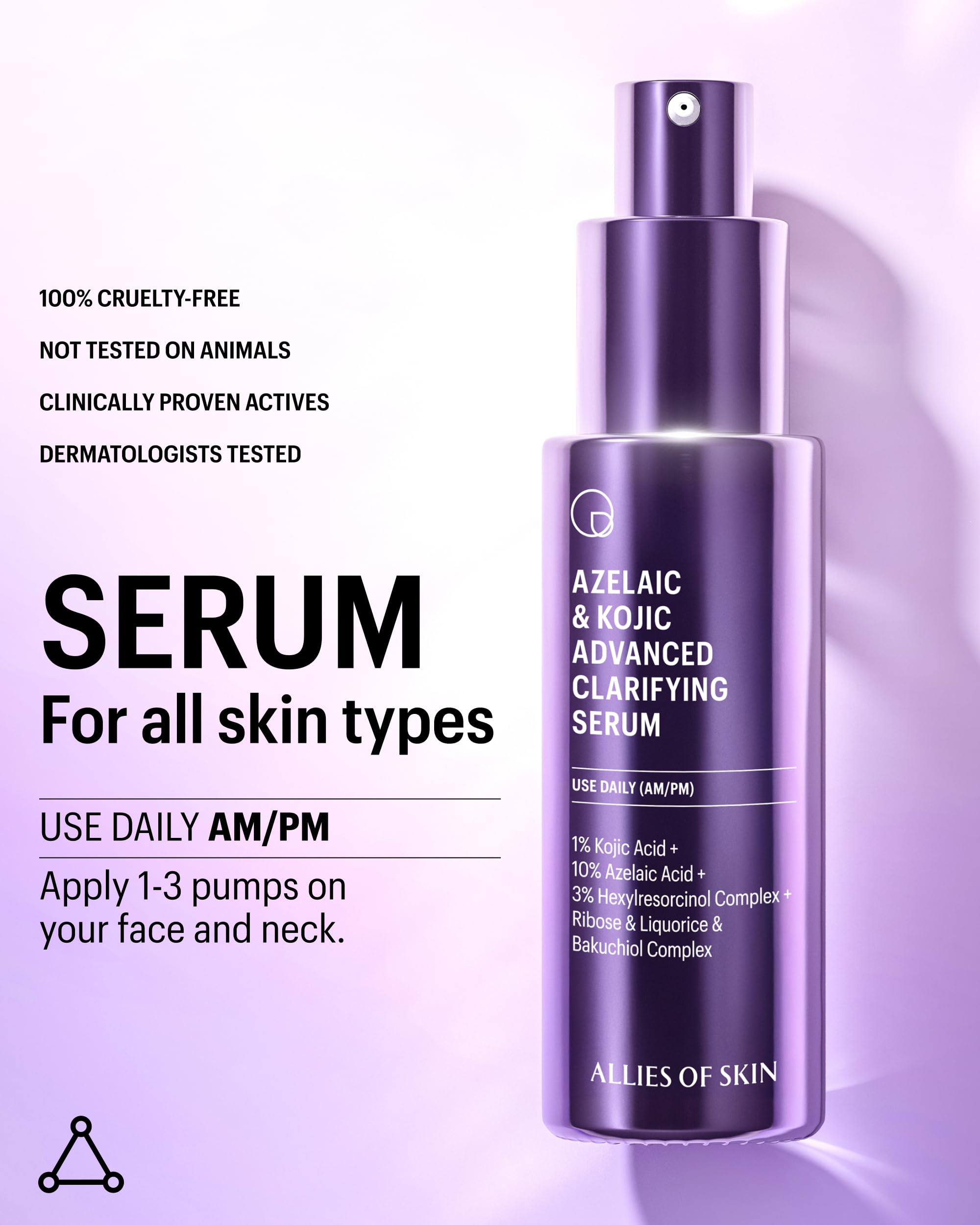 Allies of Skin pore-detail magnified to show improved clarity and evenness.