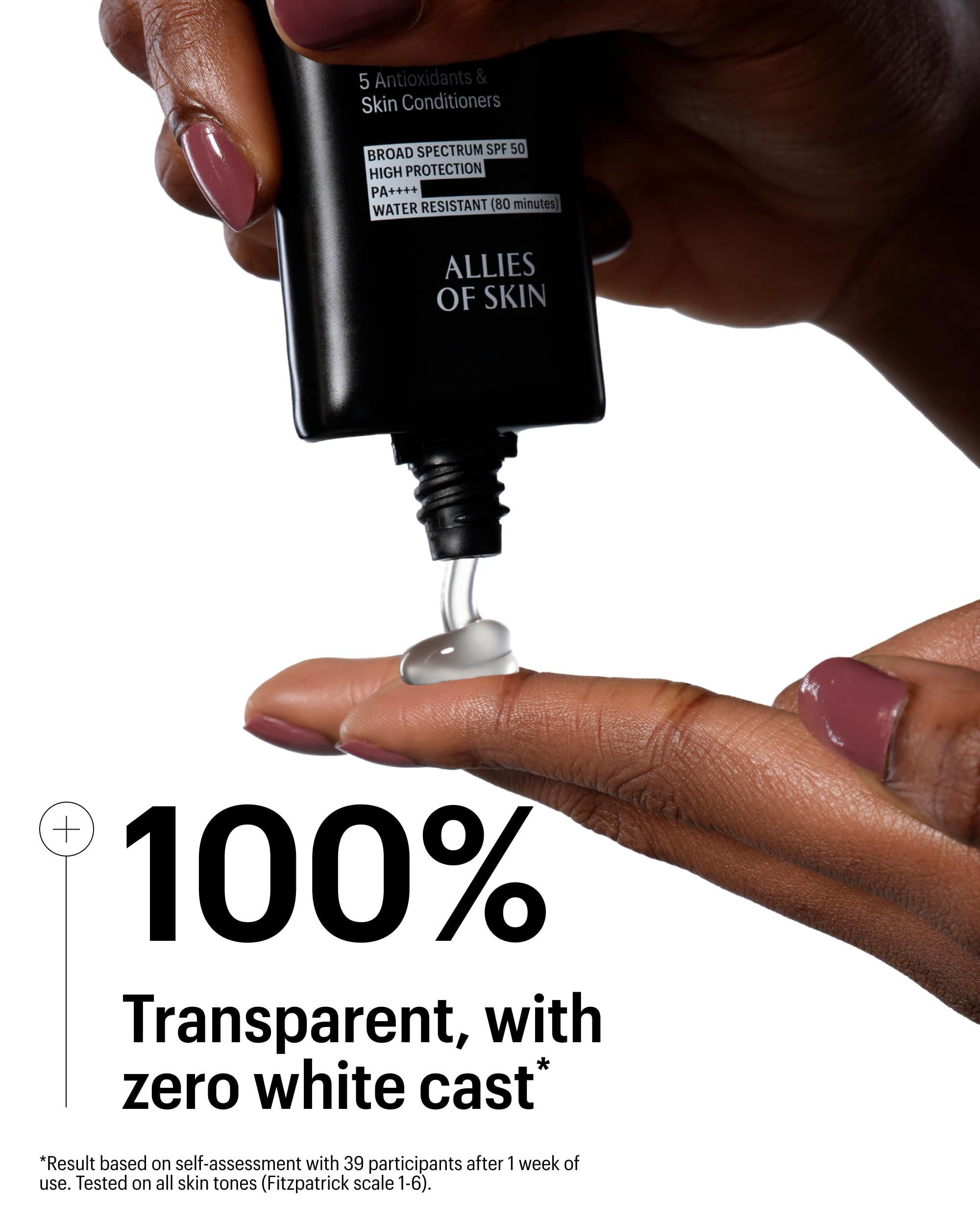 Allies of Skin sunscreen used as a makeup primer for a smooth base.