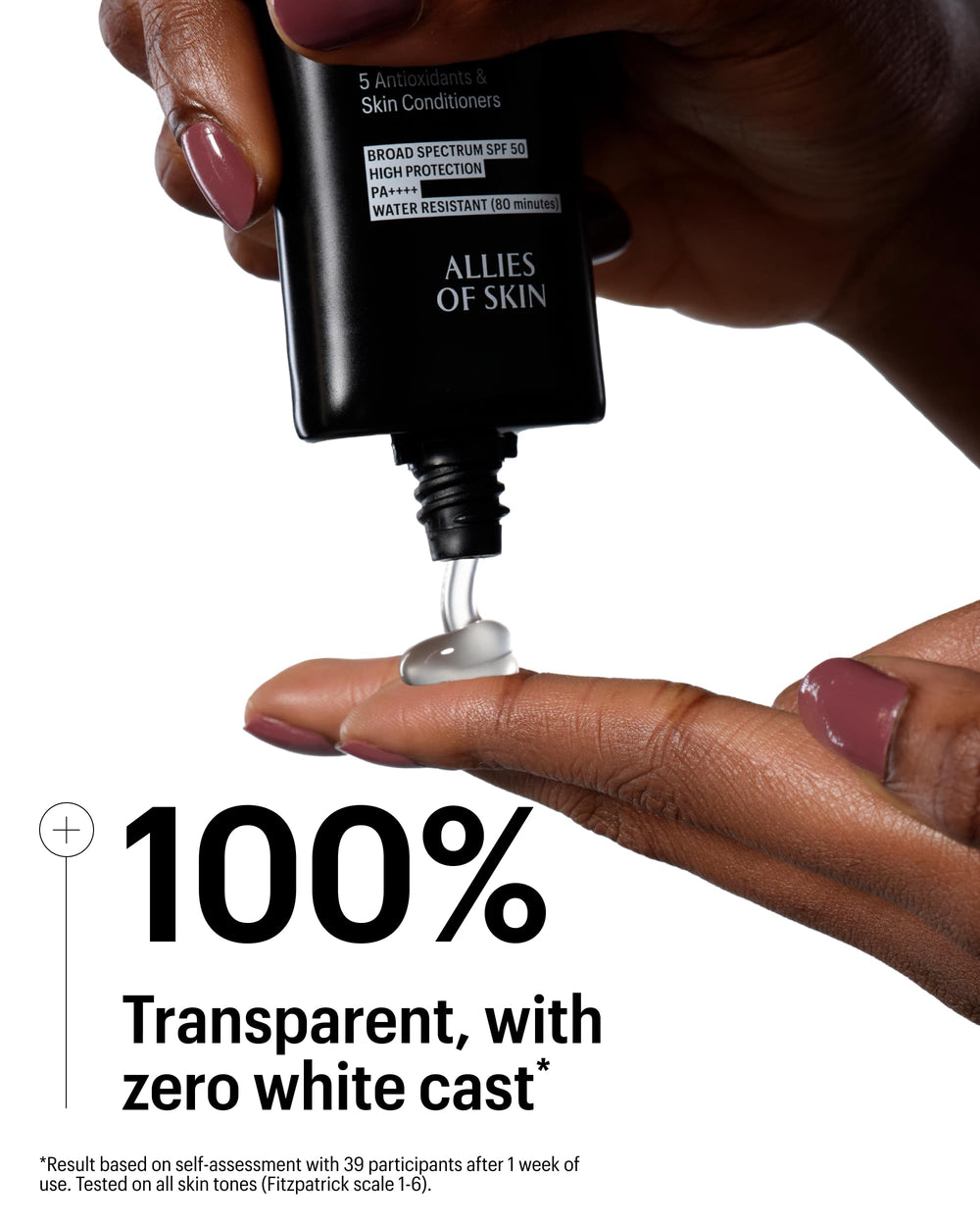 Allies of Skin sunscreen used as a makeup primer for a smooth base.