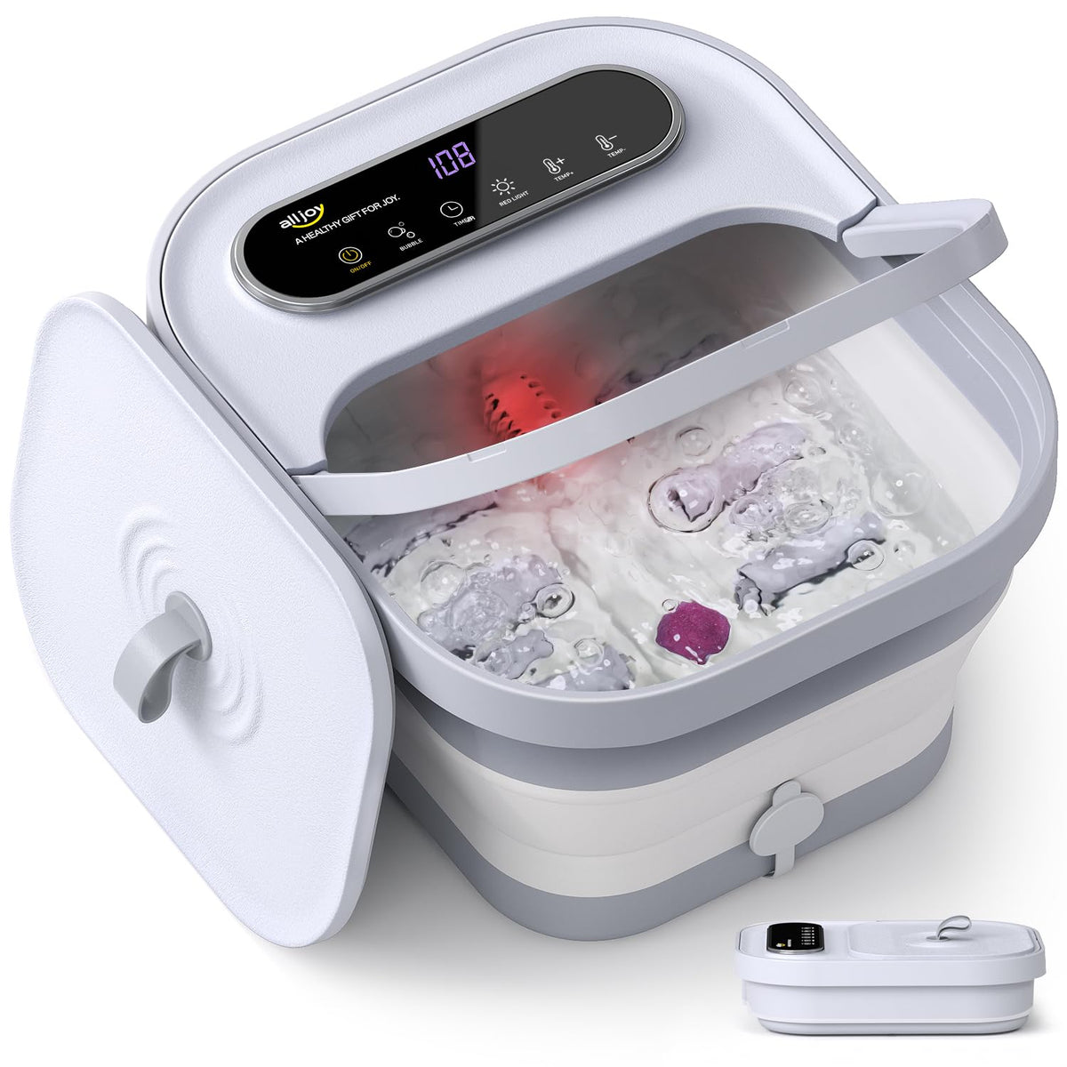ALLJOY Foot Spa Massager with heat warming water for soothing relaxation.