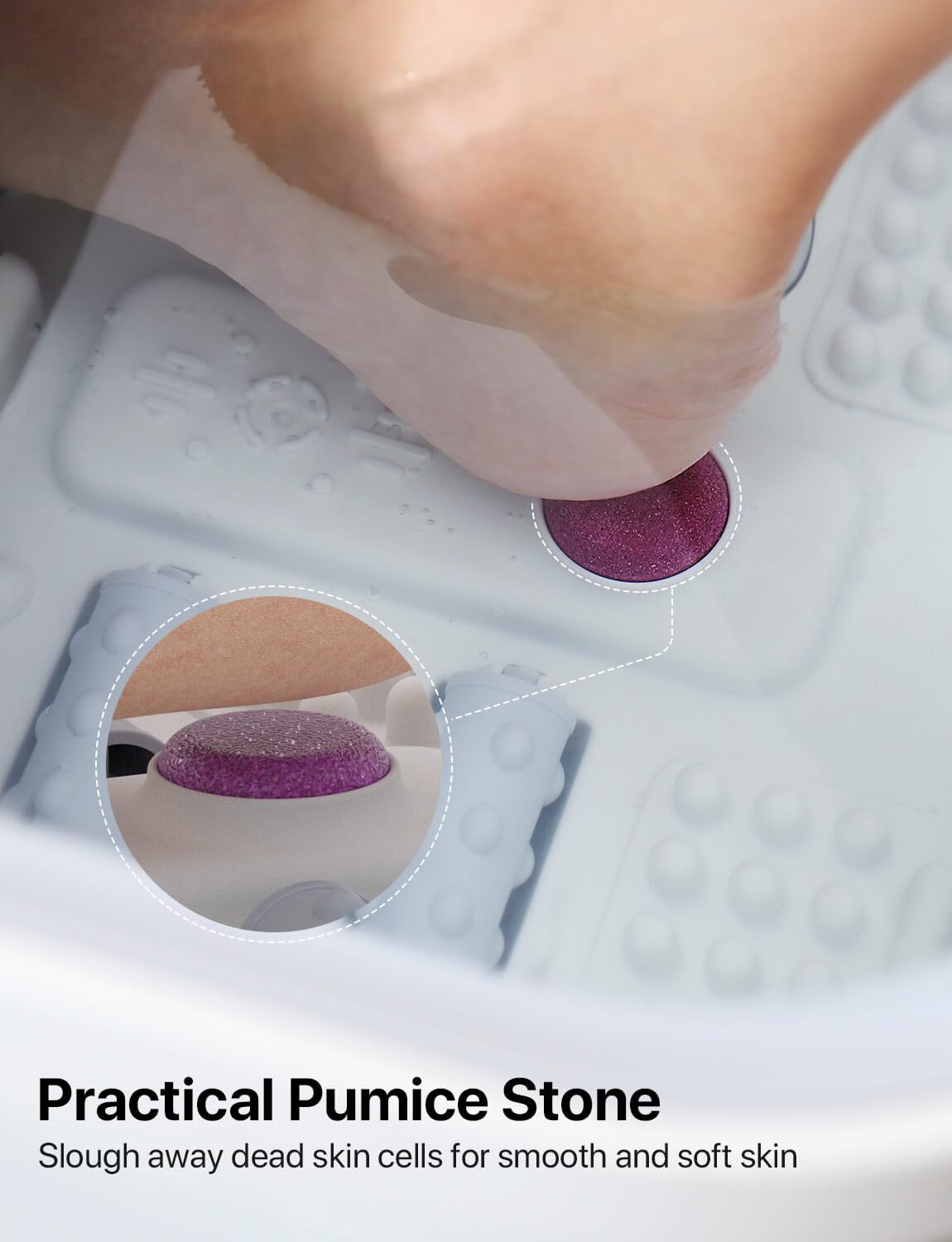 ALLJOY six shiatsu rollers deliver targeted foot relief during use.
