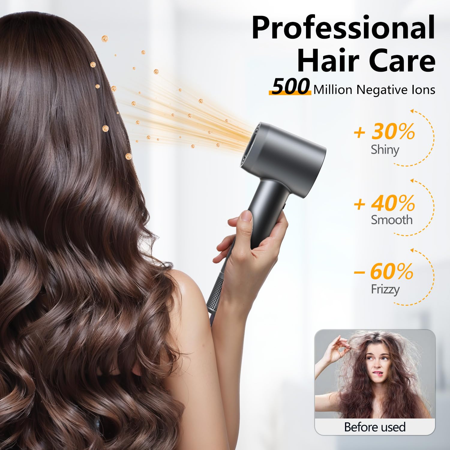 Alloom hair dryer nozzle close-up showing precise air flow and styling control