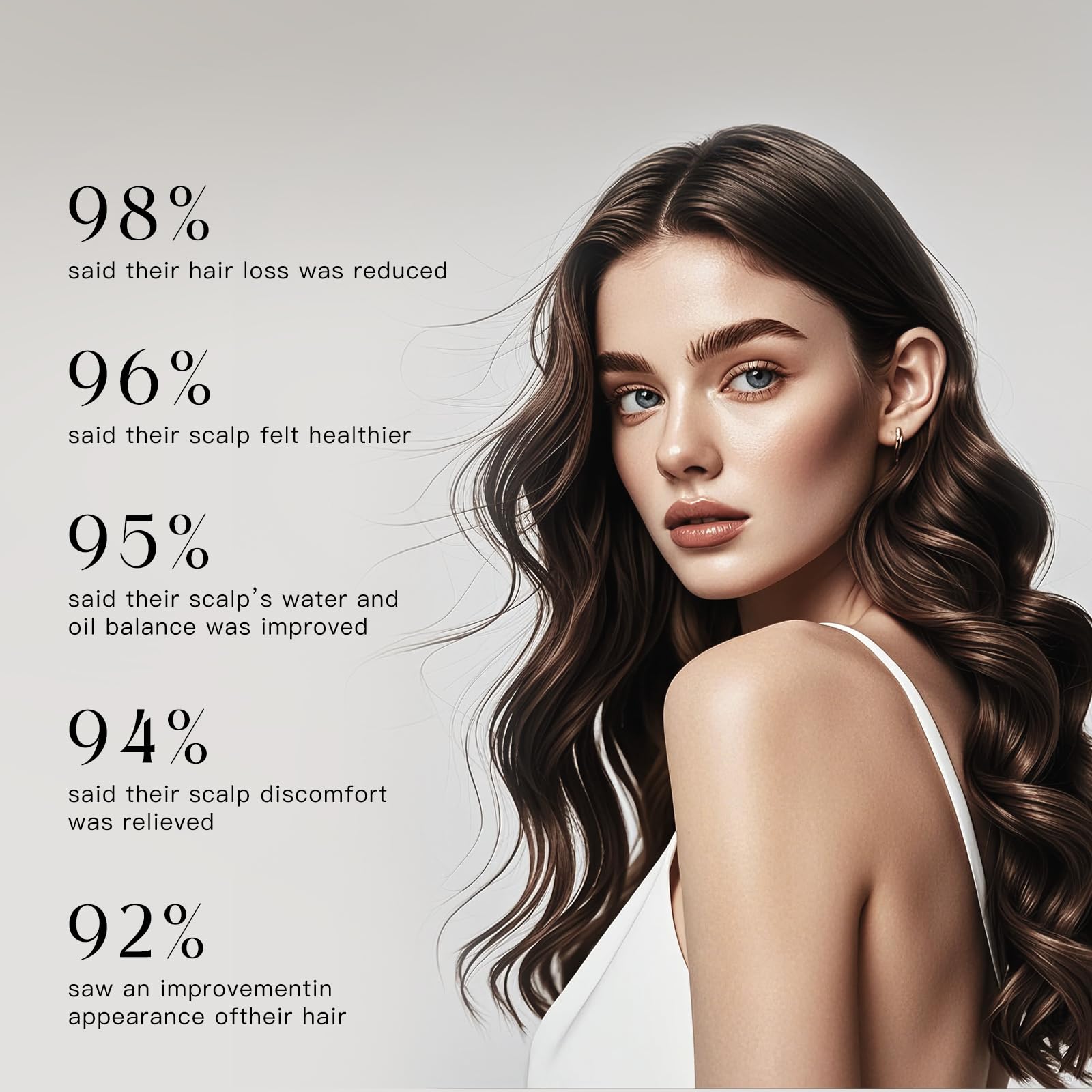ALLOWISH glossy, thicker-looking hair preview after serum use.