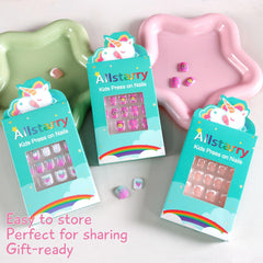 Allstarry kids press-on nails short nails stay comfy during play